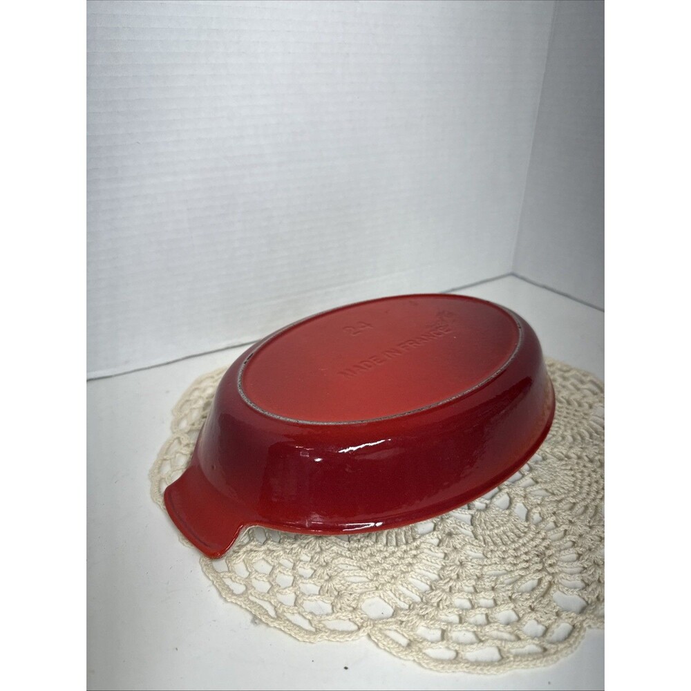 Le Creuset Au Gratin Dish Cerise Red 24 France - Picture 7 of 9